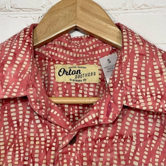 Orton Brothers Shirt Men Small Orange Hawaiian Casual Short Sleeve Button Up - Picture 3 of 9